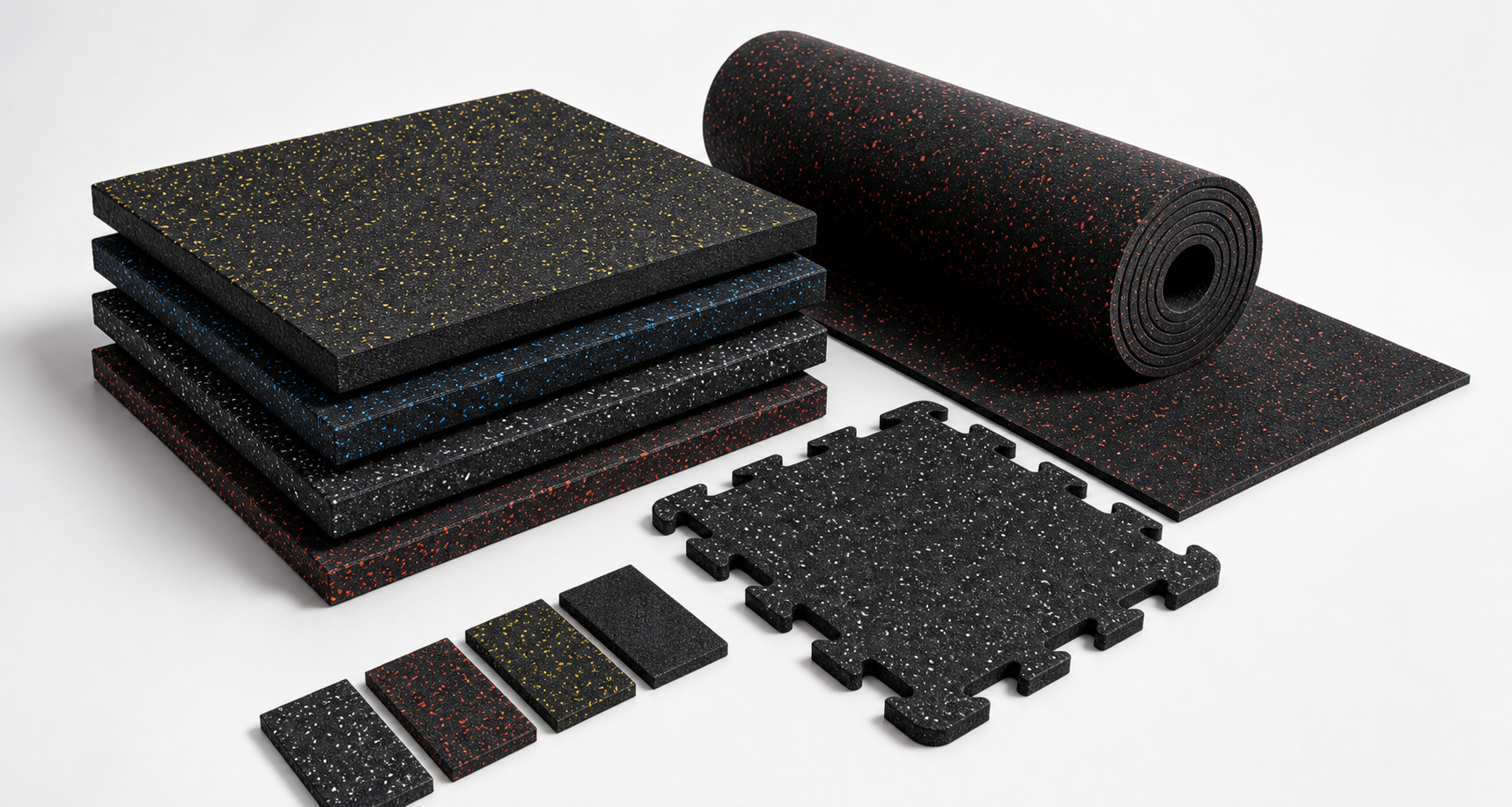 Rubber Gym Tiles for Flooring For Free Weight Areas And Dumbbell Zones